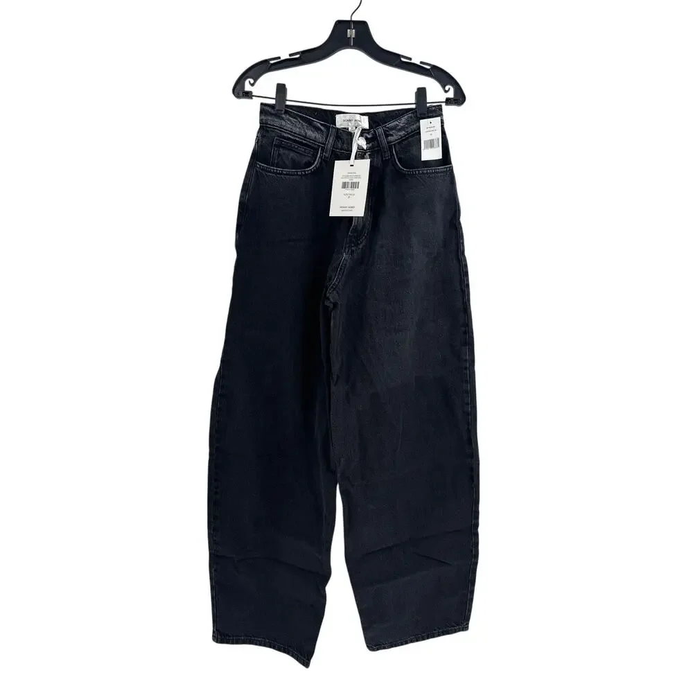 Ronny Kobo Women's Charcoal Naomi Wide Leg Jeans Size 25 - Picture 10 of 13